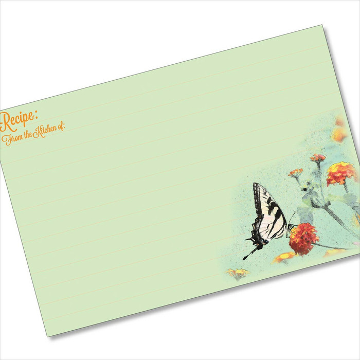 4x6 Recipe Card Butterfly Garden Green 40ea 4x6 Recipe Card Butterfly Garden Green 40ea