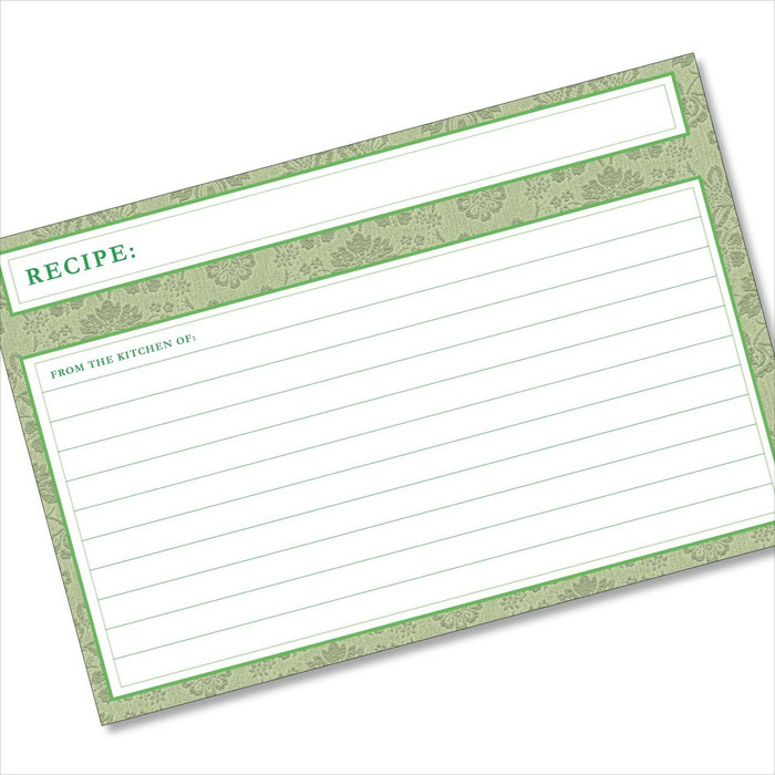 4x6 Recipe Card Agatha Avocado Green 40ea 4x6 Recipe Card Agatha Avocado Green 40ea