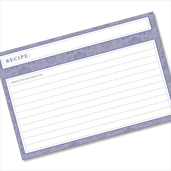 4x6 Recipe Card Agatha Navy Blue 40ea 4x6 Recipe Card Agatha Navy Blue 40ea