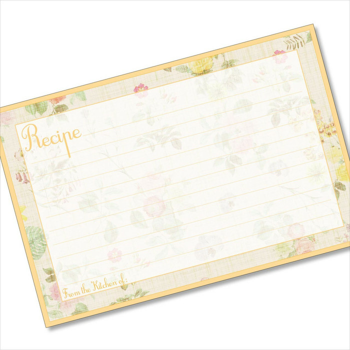 4x6 Recipe Card Lemon Linen 40ea 4x6 Recipe Card Lemon Linen 40ea