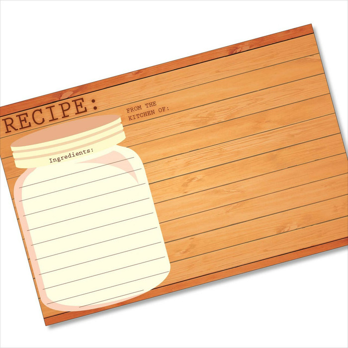 4x6 Recipe Card Woodwork Mason Jar Brown 40ea 4x6 Recipe Card Woodwork Mason Jar Brown 40ea