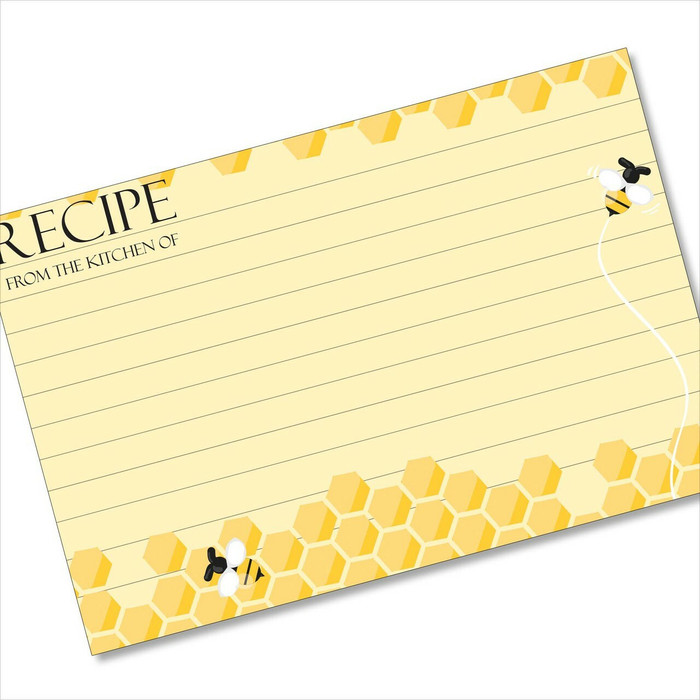 4x6 Recipe Card Honeybee Busy Bee Yellow 40ea 4x6 Recipe Card Honeybee Busy Bee Yellow 40ea