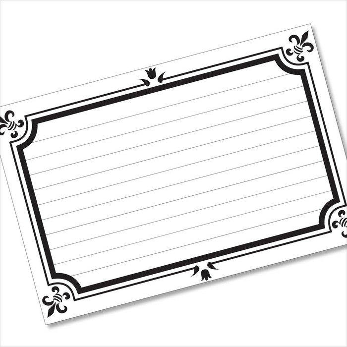 4x6 Recipe Card Formal Card Black and White 40ea 4x6 Recipe Card Formal Card Black and White 40ea