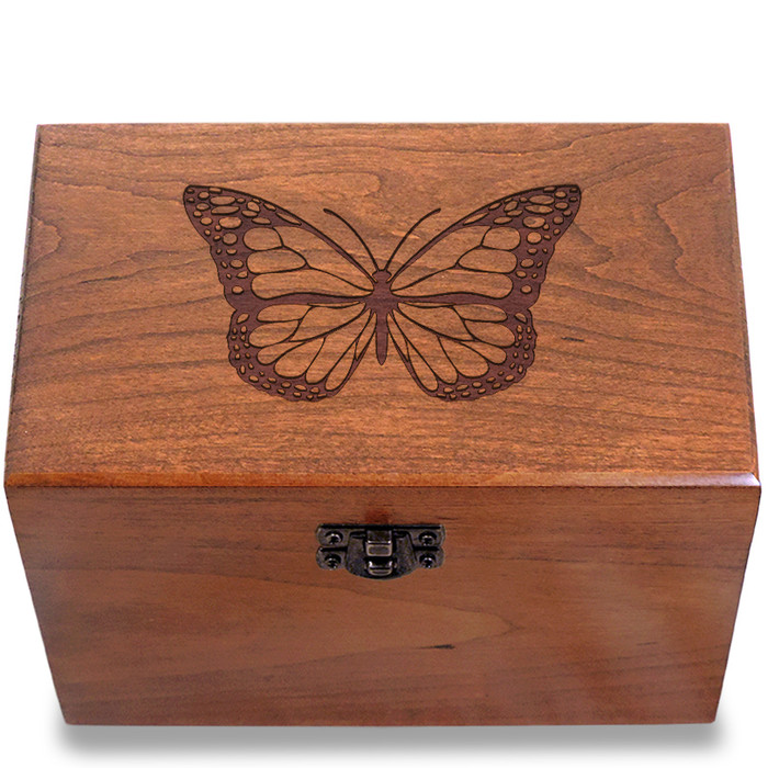 Butterfly Cherry Personalized 4x6 Recipe Card Box Butterfly Cherry Personalized 4x6 Recipe Card Box