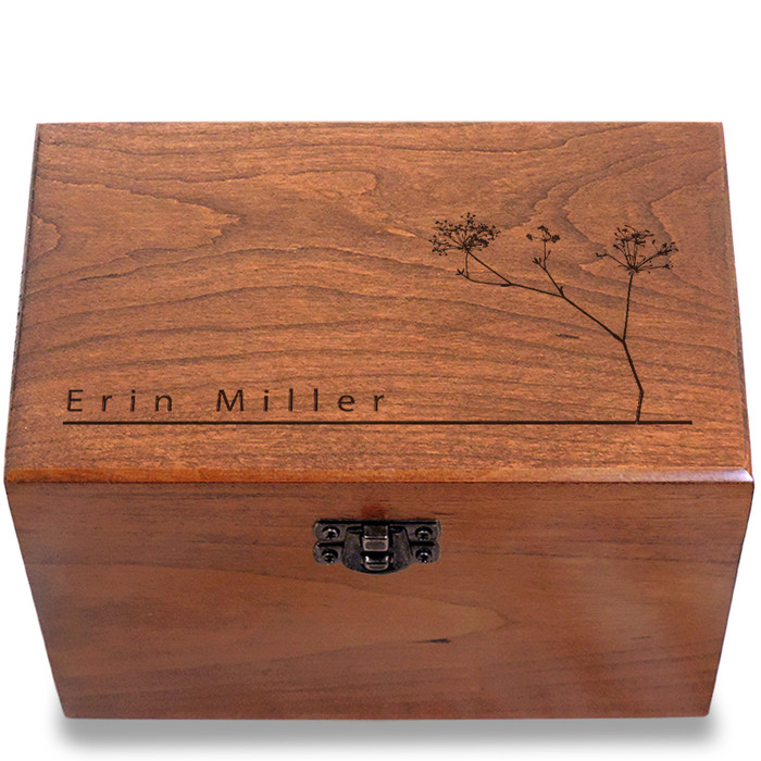 Autumn Personalized Cherry 4x6 Recipe Card Box Autumn Personalized Cherry 4x6 Recipe Card Box