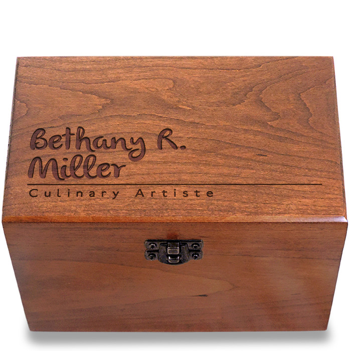 Signature Personalized Cherry 4x6 Recipe Card Box Signature Personalized Cherry 4x6 Recipe Card Box