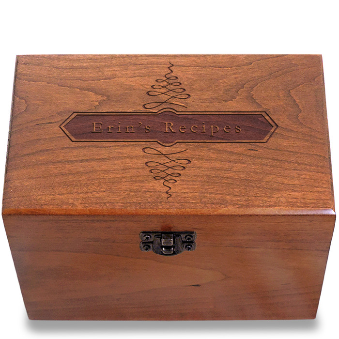 Apothecary Personalized Cherry 4x6 Recipe Card Box Apothecary Personalized Cherry 4x6 Recipe Card Box
