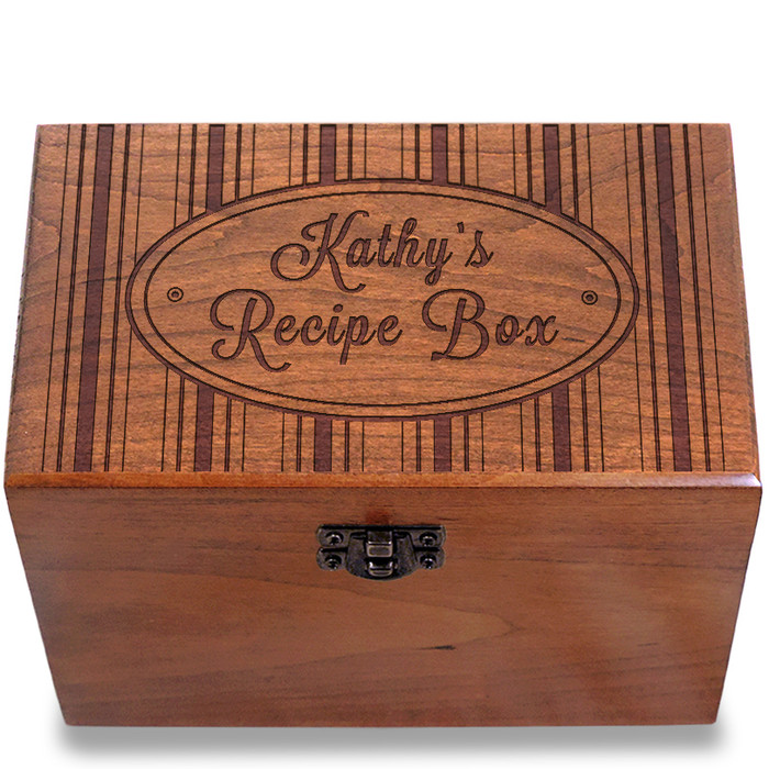 Hat Box Personalized Cherry 4x6 Recipe Card Box Hat Box Personalized Cherry 4x6 Recipe Card Box