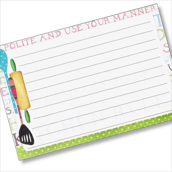 4x6 Recipe Card -Kitchen Rules 36ea 4x6 Recipe Card -Kitchen Rules 36ea