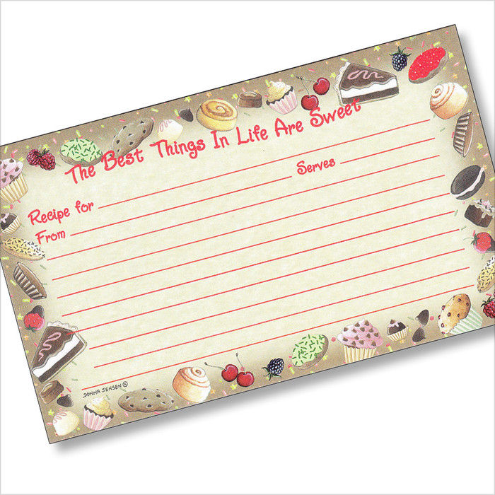 3x5 Sweet Treats Recipe Card 3x5 Sweet Treats Recipe Card
