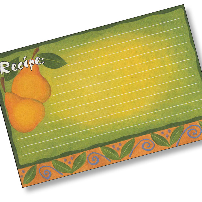 4x6 Designer Recipe Cards with Covers - Fancy Pear 4x6 Designer Recipe Cards with Covers - Fancy Pear