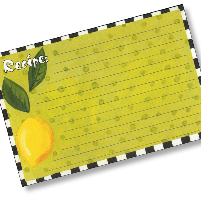 4x6 Designer Recipe Cards with Covers - Lemon 16ea 4x6 Designer Recipe Cards with Covers - Lemon 16ea
