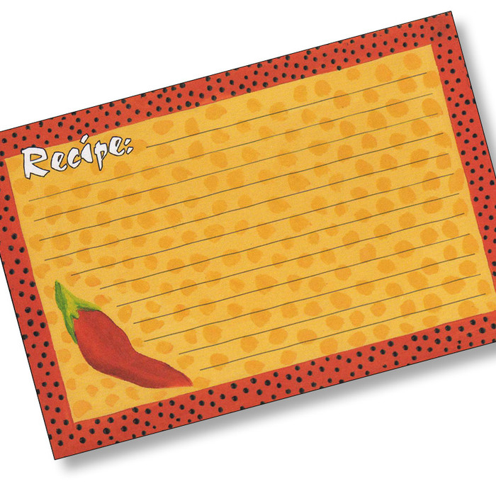 4x6 Designer Recipe Cards with Covers - Chili Pepper 4x6 Designer Recipe Cards with Covers - Chili Pepper