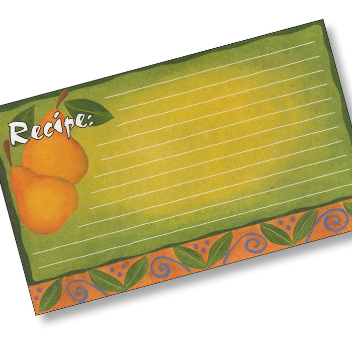 3x5 Recipe Cards with Covers - Fancy Pear 3x5 Recipe Cards with Covers - Fancy Pear