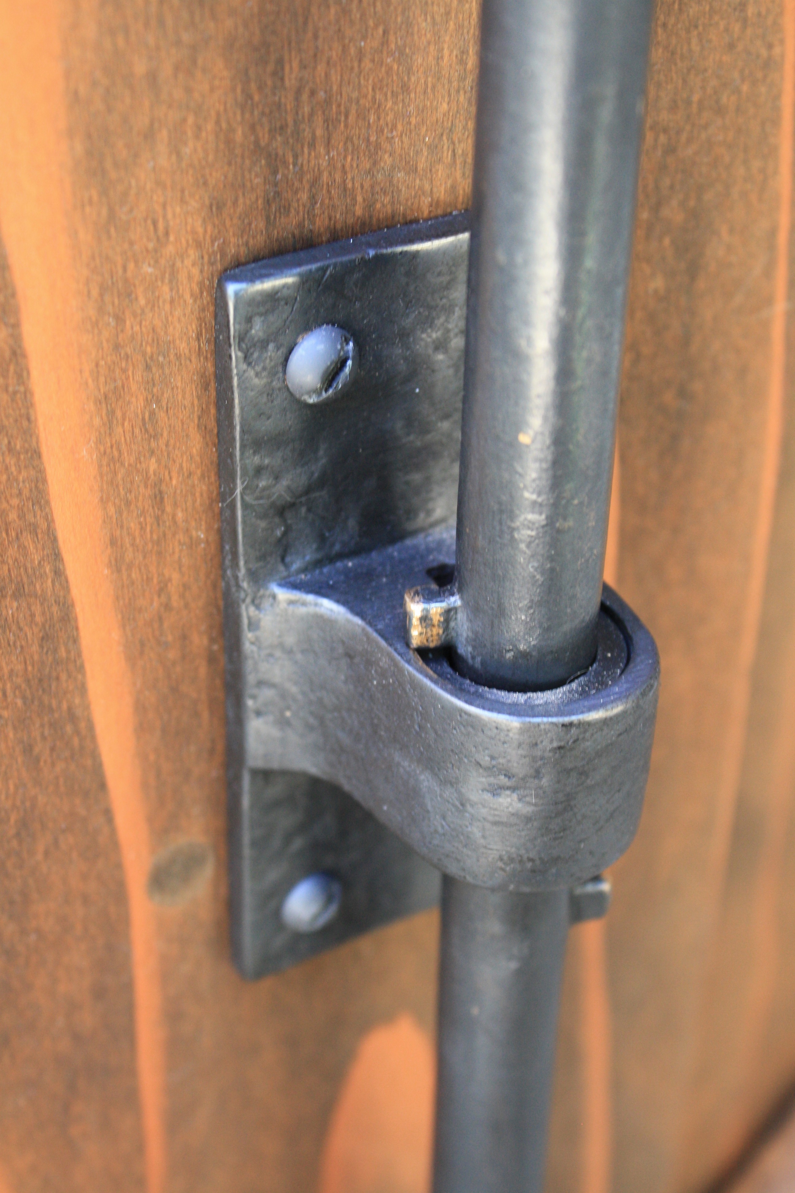 Bronze Cane Bolt With Padlock, Double Gate, Double Swing Gate Cane Bolt