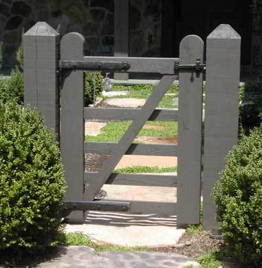 Rustic Wood Gate With Coastal Bronze Strap Hinges 20 324 20 317 And Bronze Gate Pintles 20 250 Installed With Coastal Bronze Thumb Latch 40 300 Straight