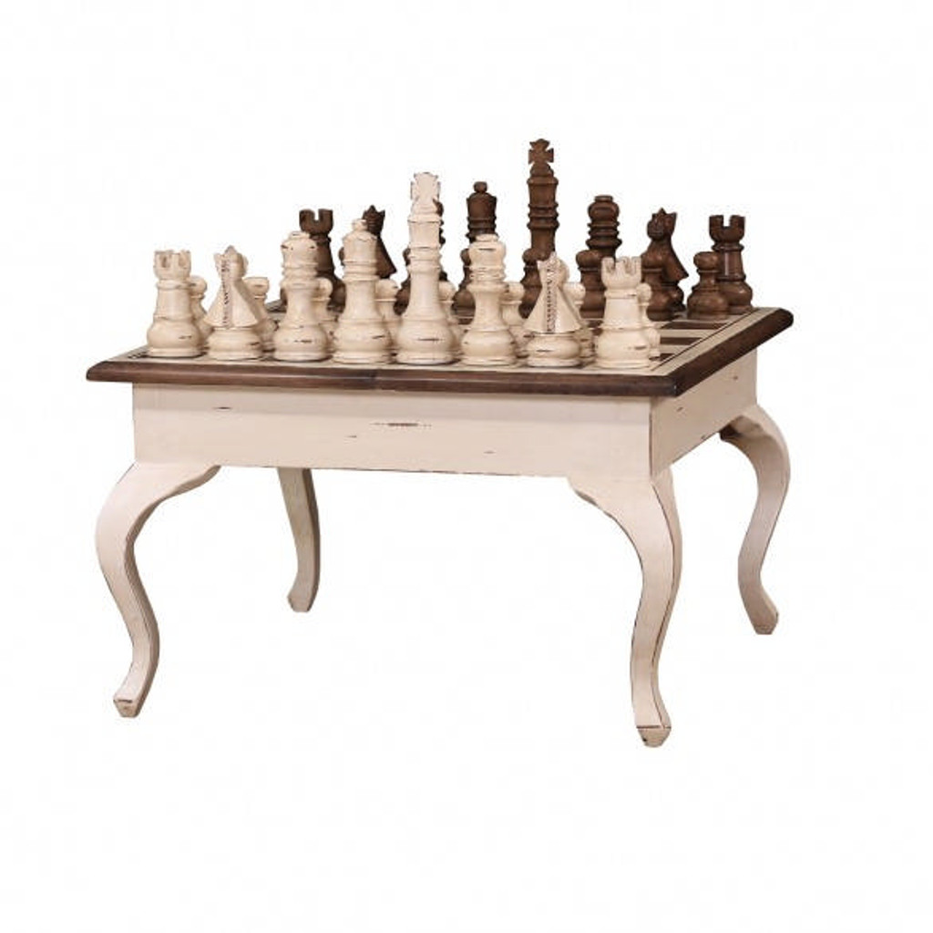 Gentleman\'s Chess Table w/ Chess Set - Size: 51H x 84W x 84D (cm ... Gentleman\'s Chess Table w/ Chess Set - Size: 51H x 84W x 84D (cm ...