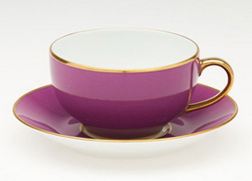 Limoges Legle Breakfast Cup & Saucer - Violet