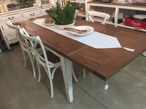 Eton extending Dining table - Architectural White Heavy Distressed /VDW