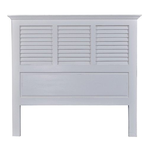 Shutter Queen Headboard - Architectural White Light Distressed