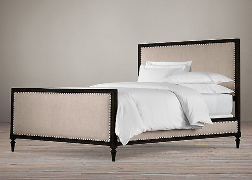 Bordeaux Upholstered King Bed Set (Black Oak Drifted)