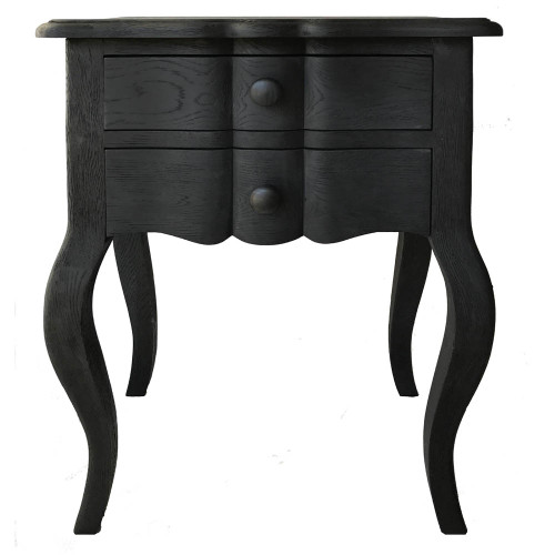 Henriette 2 Drawer Bedside (Black)