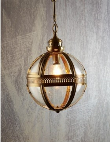 Saxon Pendant Light A/Brass Small 32cm