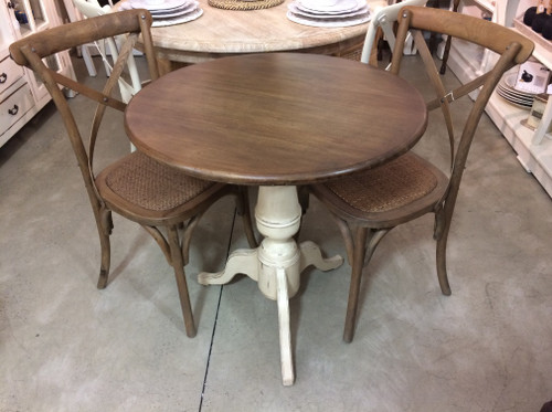 Paris Cafe Table and Chair Set - Antique Cream and Oak