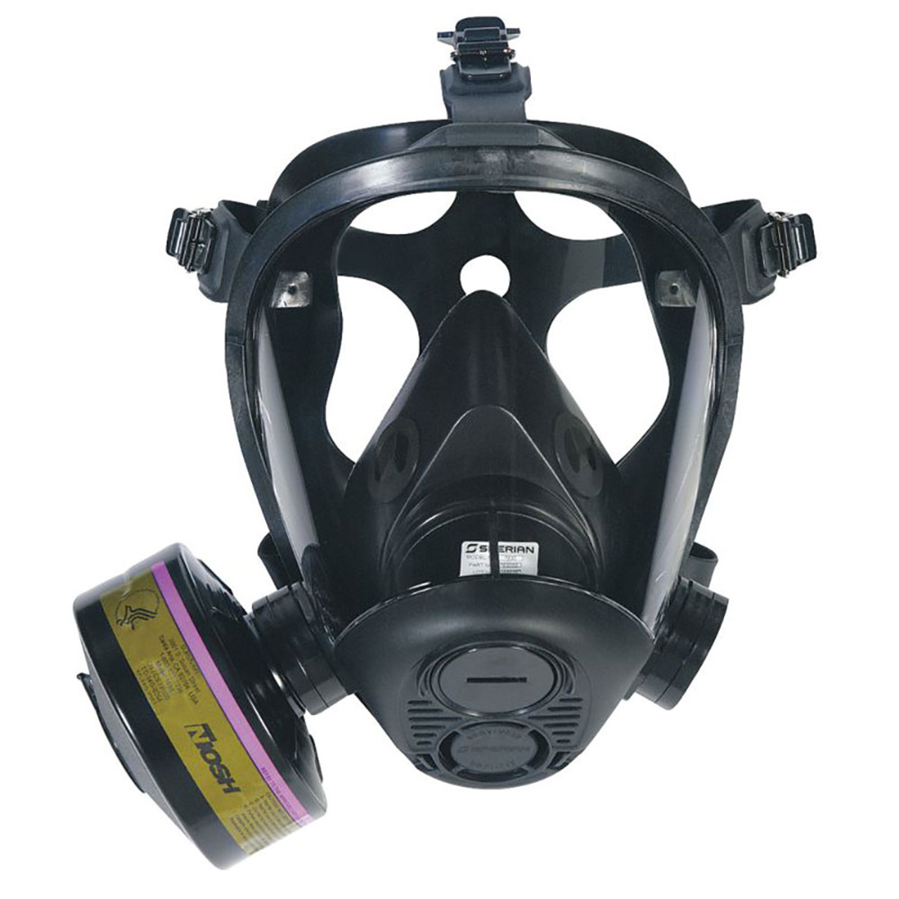 tactical gas mask white background