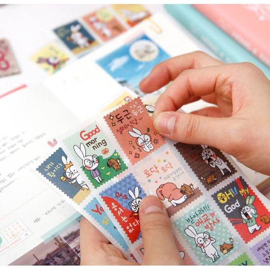 Wanna This Cute character deco stamp sticker set ver.4