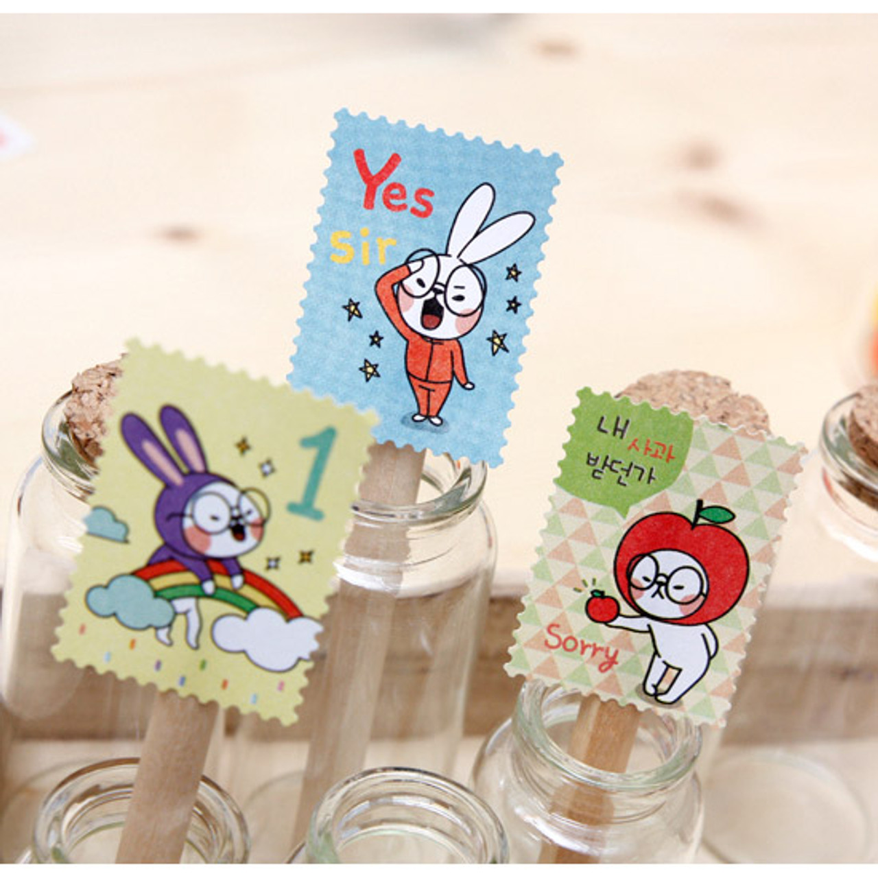 Wanna This Cute character deco stamp sticker set ver.4