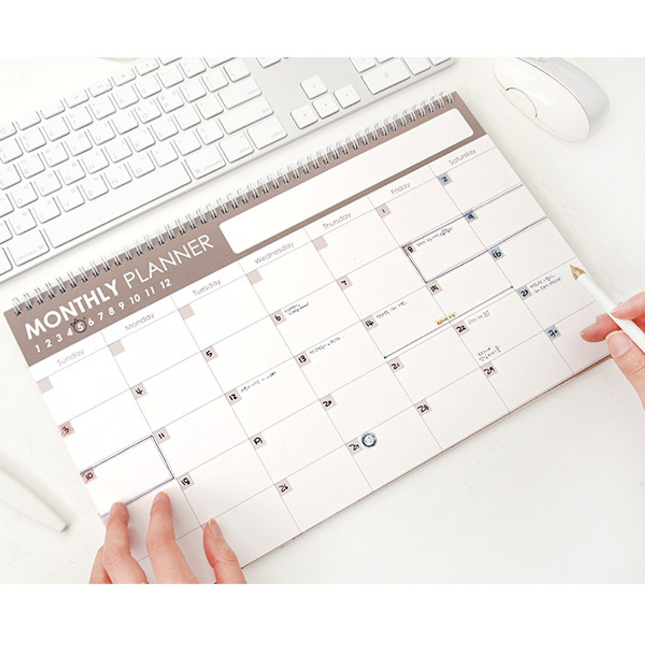 2young wirebound simple monthly desk planner scheduler fallindesign