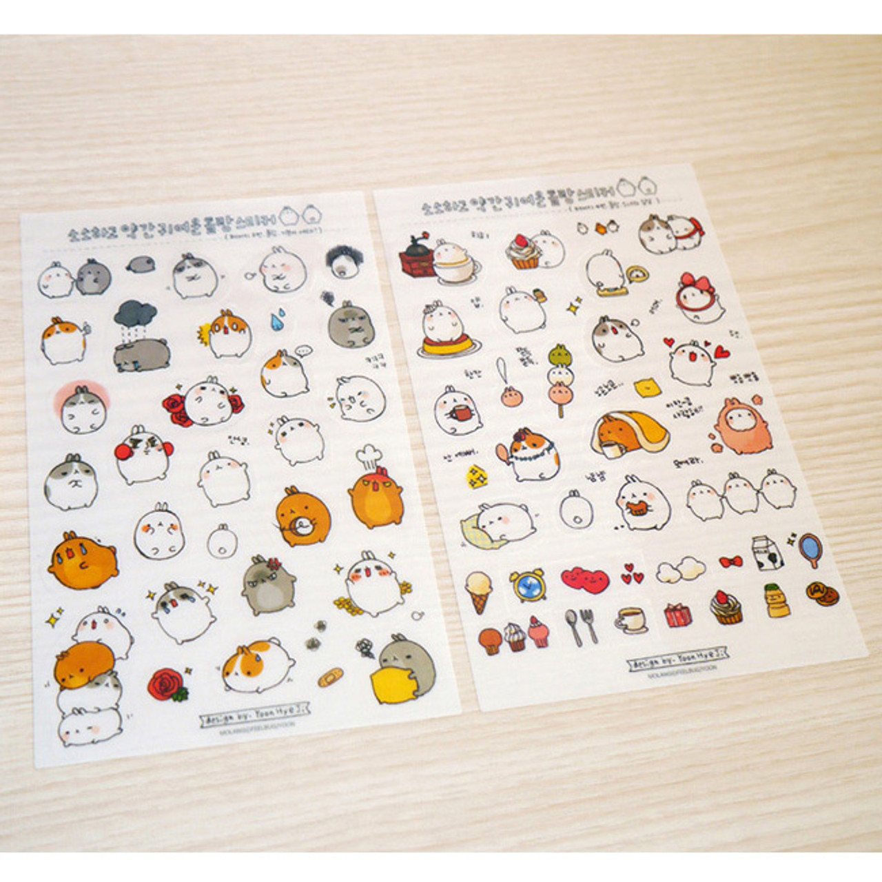 BOOKCODI Molang cute deco sticker set ver.1 - fallindesign