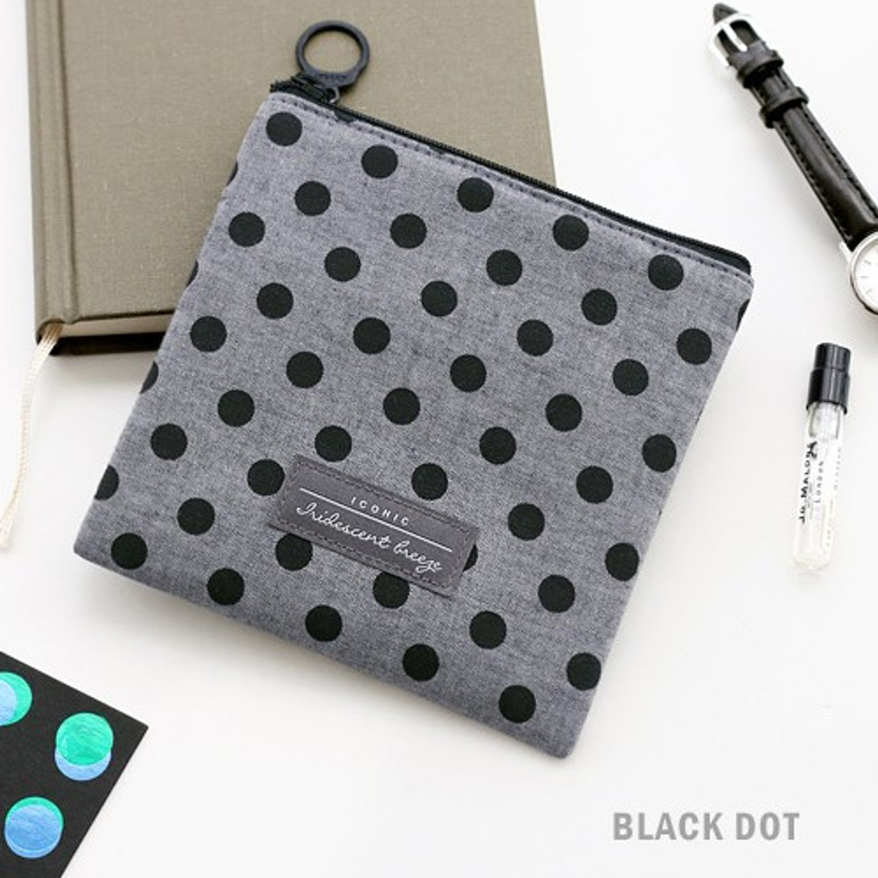 Iconic Comely pattern small flat zipper pouch