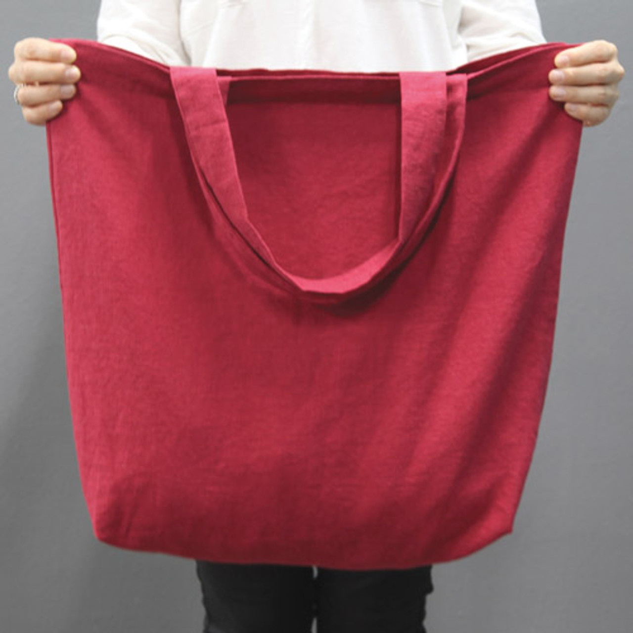 Page25 Natural and Pure linen eco large tote bag - Red