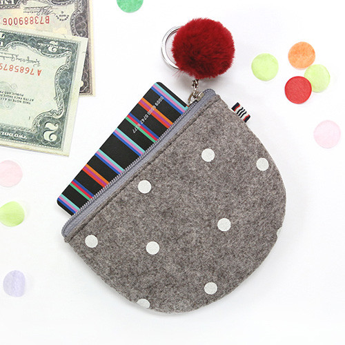 Indigo The Basic portable felt coin zipper pouch case ver.5