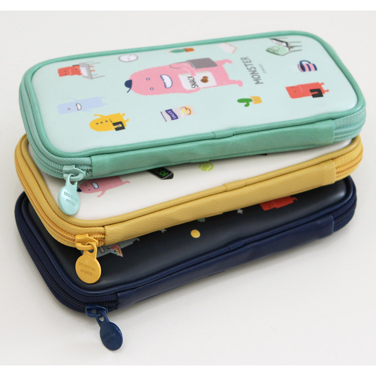 Indigo Monster multi zip around pencil case - fallindesign