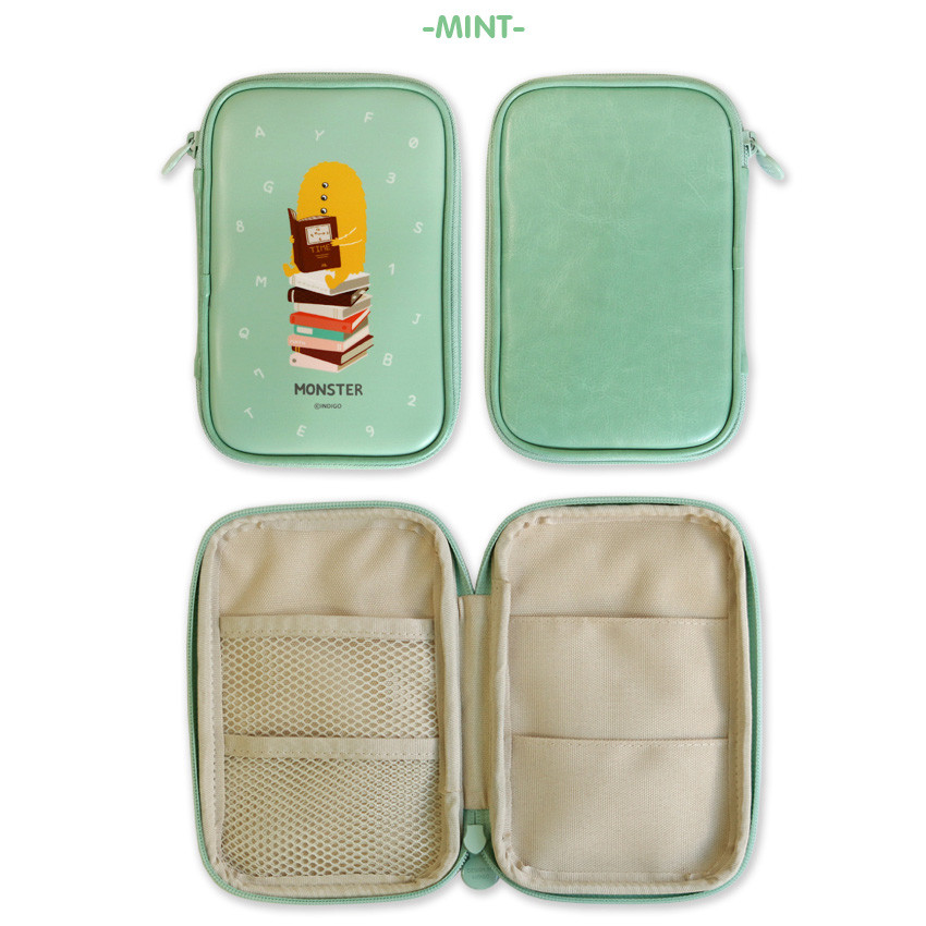 Indigo Monster wide zip around pencil case - fallindesign