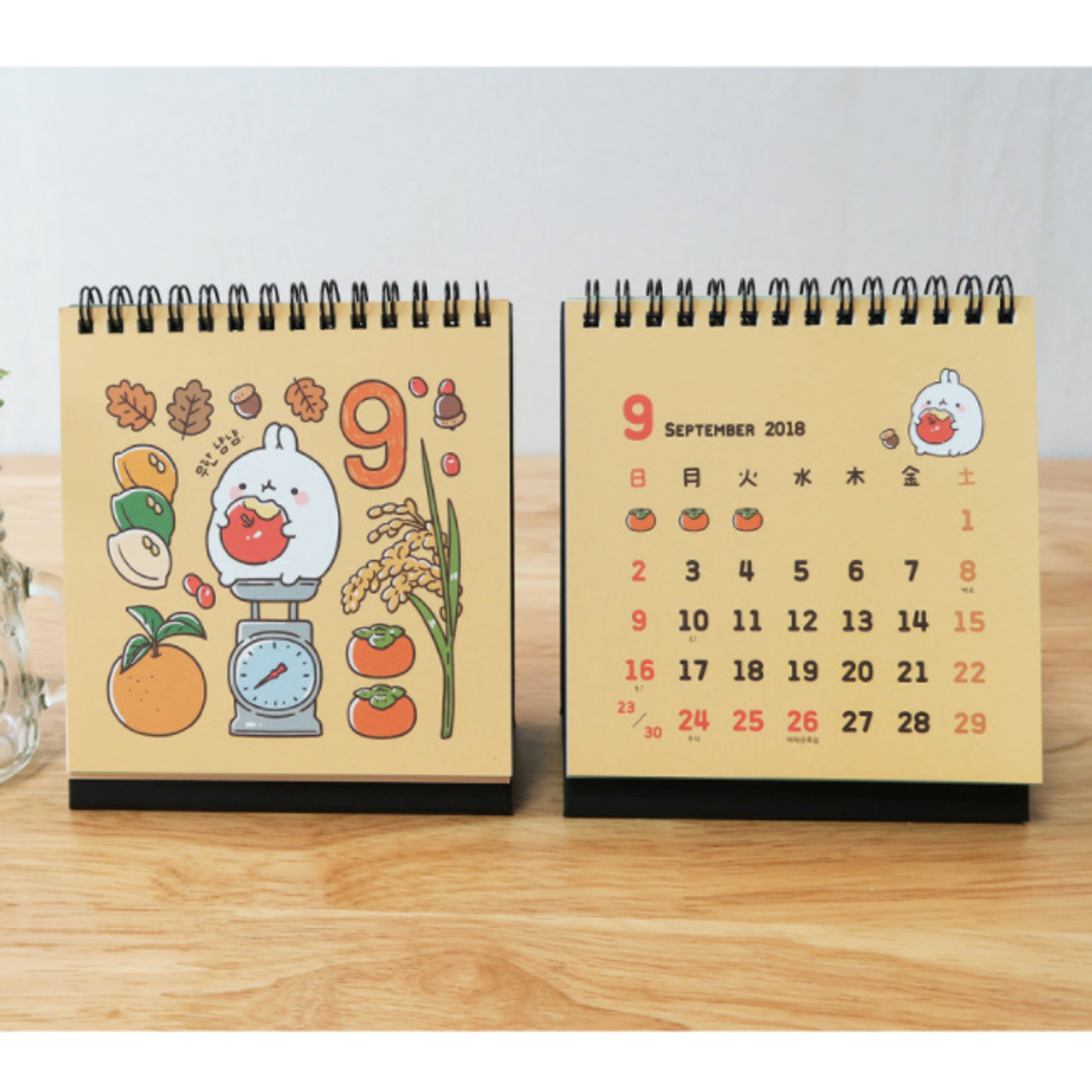 Bookcodi 2018 Molang Ilration Spiral Bound Small Desk Calendar 2018 Molang Ilration Spiral Bound Small Desk Calendar
