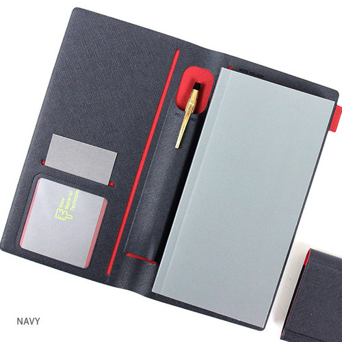 Navy - Premium business small notebook and pen holder Navy - Premium business small notebook and pen holder