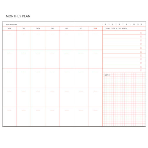 monthly daily planner