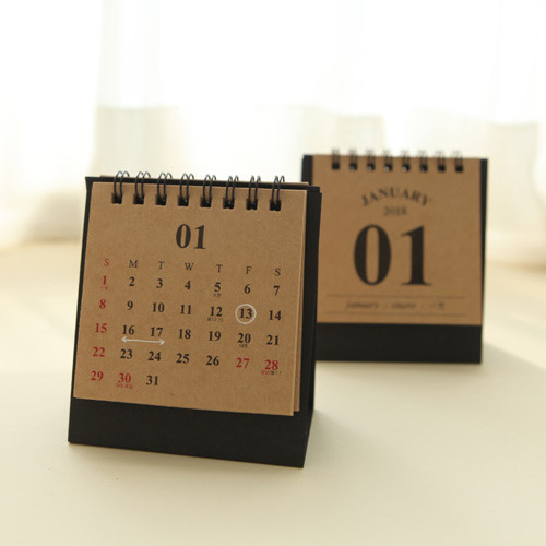 2018 Classic small spiral bound kraft paper desk calendar 2018 Classic small spiral bound kraft paper desk calendar