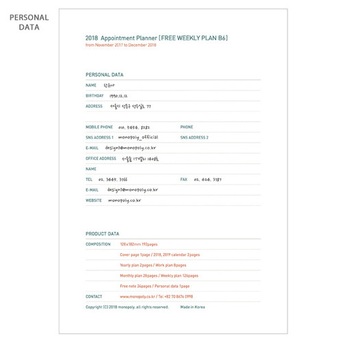 weekly appointment planner