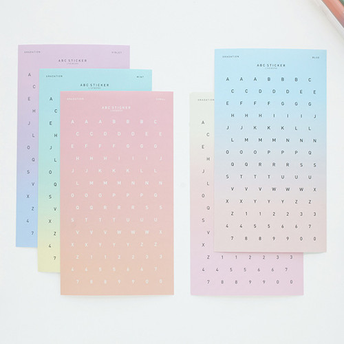 Gradation alphabet deco paper sticker Gradation alphabet deco paper sticker
