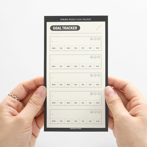Weekly goal tracker sticky notepad Weekly goal tracker sticky notepad