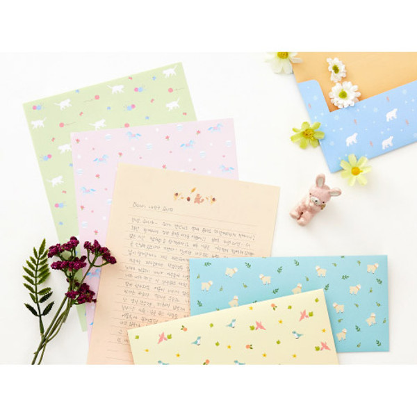 ardium cute animal letter paper and envelope set fallindesign
