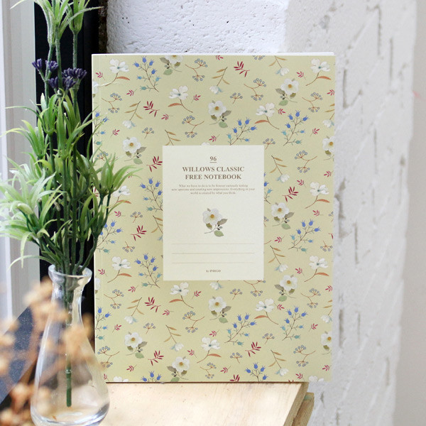 Indigo Willow pattern classic free lined notebook fallindesign