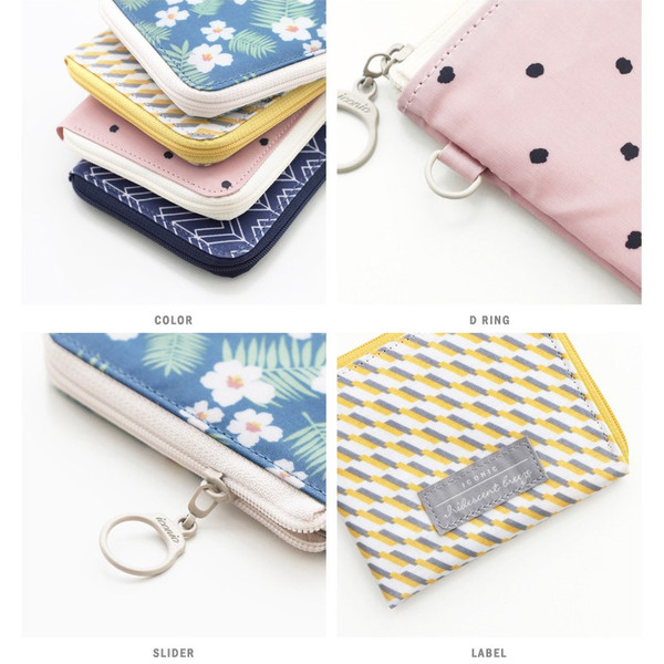 Iconic Comely pattern half zip around wallet - 0