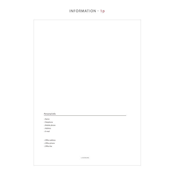 information mon cahier wirebound large undated daily planner