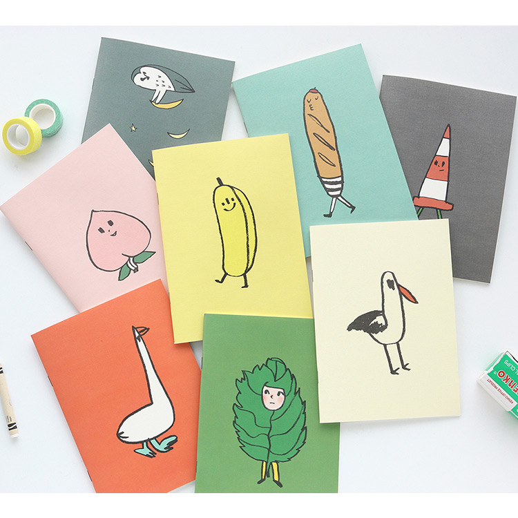 livework cute illustration a5 size small lined notebook fallindesign